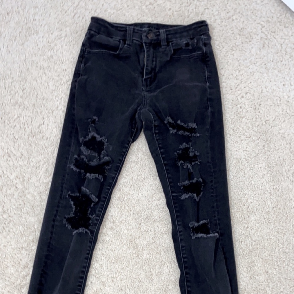 Black ripped jeans